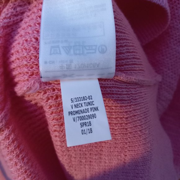 Pink 100% Cotton V Neck Sweater Size XL Eco Friendly Balletcore Spring - Picture 15 of 16